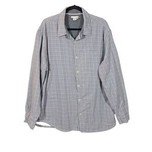 Carbon 2 Cobalt Mens Button Up Shirt Long Sleeve Lined Gauze Collared Plaid XL‎